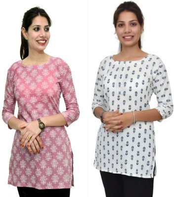 MUNDOTIYA MANUFACTURERS Women Printed Straight Kurta(Multicolor)