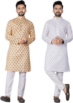 DHASU TRENDZ Men Printed Straight Kurta(Multicolor)
