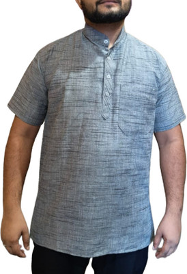 Claurafashion Men Printed Ethnic Dress Kurta(Grey)