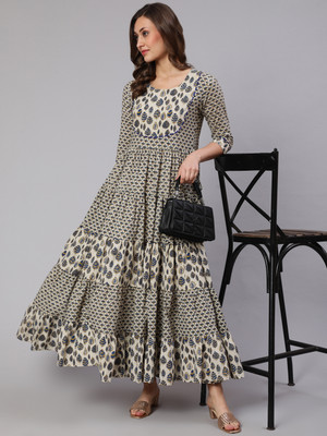 GLAM ROOTS Flared/A-line Gown(Blue)