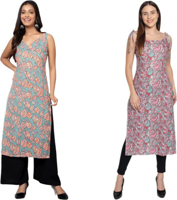 KALAXI Women Printed Straight Kurta(Multicolor)