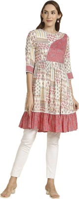 Bhavna Textiles Women Printed Ethnic Dress Kurta(Pink)