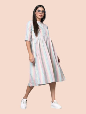 THEICON Women Bodycon Multicolor Ankle Length Dress