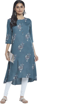Rangmanch by Pantaloons Women Printed A-line Kurta(Blue)
