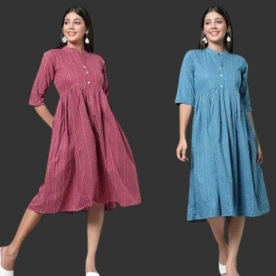 Texpa Fashion Women Ethnic Dress Multicolor Knee Length Dress