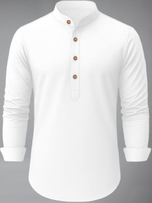 Vida Loca Men Solid Straight Kurta(White)