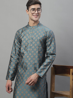 ANOUK Men Self Design Straight Kurta(Grey)
