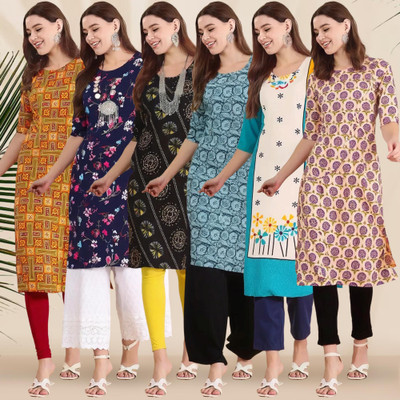 1 Stop Fashion Women Printed A-line Kurta(Multicolor)