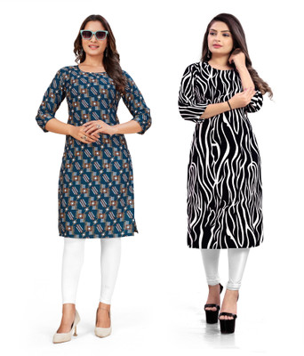 deshmi fashion Women Printed Straight Kurta(Multicolor)