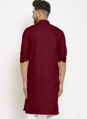 Krisha trend Men Solid Straight Kurta(Maroon)