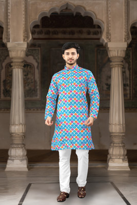 DHASU TRENDZ Men Printed Straight Kurta(Multicolor)