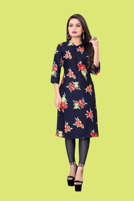 Tulsii Fab Women Printed Anarkali Kurta(Dark Blue)