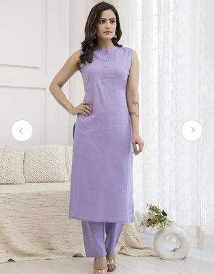 Shikha Women Solid Straight Kurta(Purple)