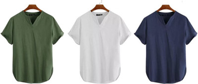 SuperTrend Men Solid Straight Kurta(Multicolor)