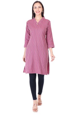 shan Collection Women Embroidered A-line Kurta(Pink)