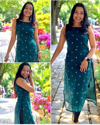 RAMDEVNOVELTYENTERPRISE Women Embroidered Straight Kurta(Multicolor)