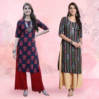 EthnicBasket Women Printed A-line Kurta(Multicolor)