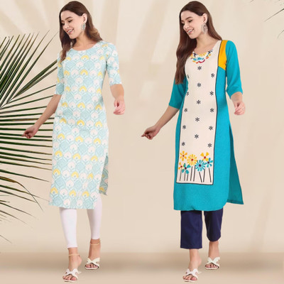 EthnicBasket Women Printed A-line Kurta(Multicolor)