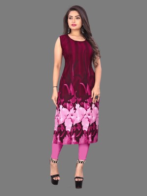 tanvi creation Women Printed Straight Kurta(Pink)