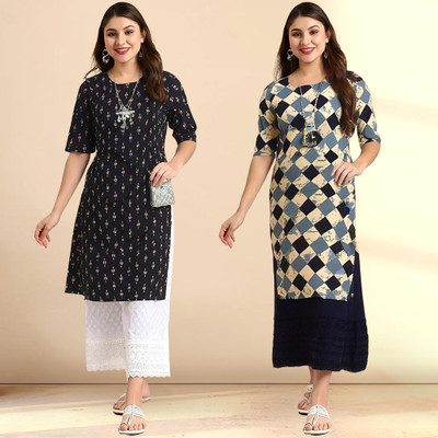 EthnicBasket Women Printed A-line Kurta(Multicolor)