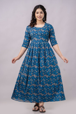 Stylishthreads Women Printed Flared Kurta(Multicolor)