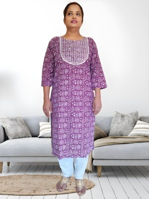 Deeta Fashion Women Self Design A-line Kurta(Purple)