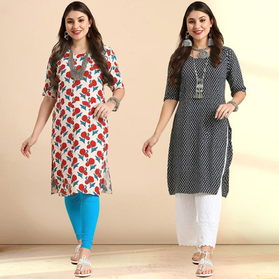 1 Stop Fashion Women Printed A-line Kurta(Multicolor)