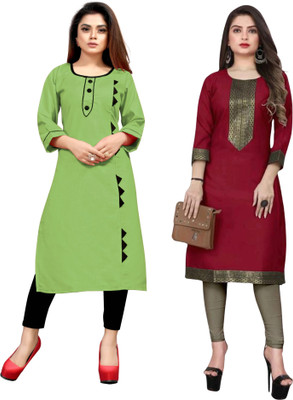 Maaa Meladi CreationS Women Printed Straight Kurta(Multicolor)