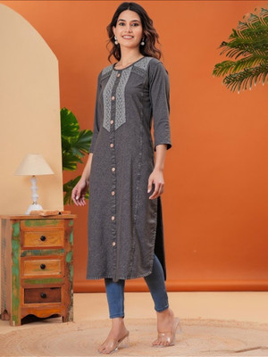PERFECT PRODUCTIONS Women Solid A-line Kurta(Multicolor)