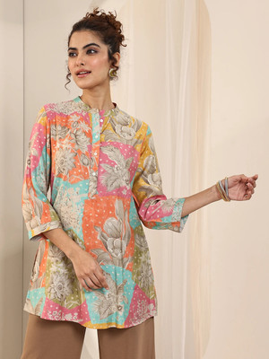 LIBAS Women Printed Straight Kurta(Multicolor)