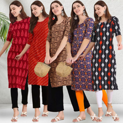1 Stop Fashion Women Printed A-line Kurta(Multicolor)