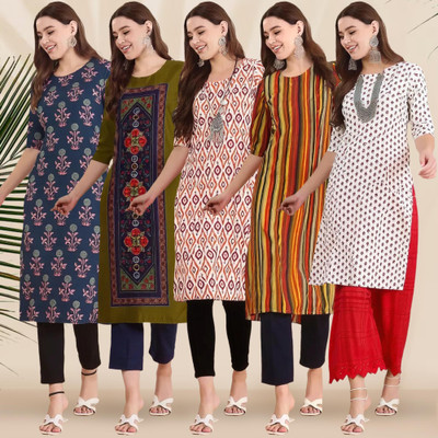 1 Stop Fashion Women Printed A-line Kurta(Multicolor)
