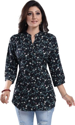 Meher Impex Women Printed A-line Kurta(Dark Blue)