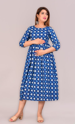 INSTA CRAFT Women Self Design Anarkali Kurta(Blue)