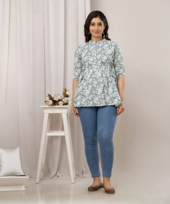 Murli Kurti Women Printed Ethnic Dress Kurta(Grey)