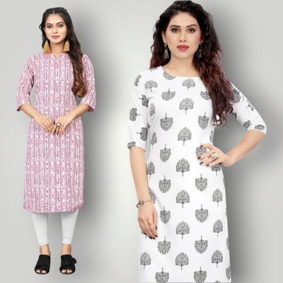 HouseOfCommon Women Self Design Straight Kurta(Multicolor)