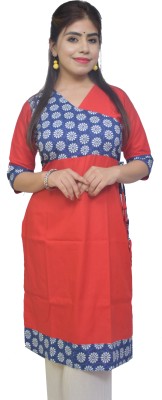 KheyaliBoutique Women Embroidered A-line Kurta(Red)