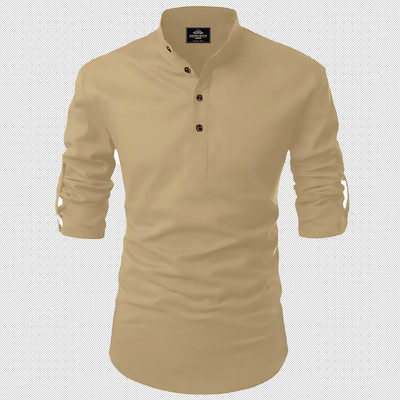 evalaxy Men Solid Straight Kurta(Gold)