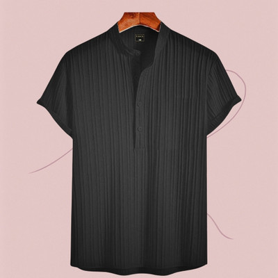 ANITA FASHION Men Self Design Straight Kurta(Black)