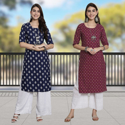 Moda Rapido Women Printed A-line Kurta(Multicolor)