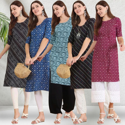 1 Stop Fashion Women Printed A-line Kurta(Multicolor)