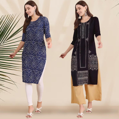 1 Stop Fashion Women Printed A-line Kurta(Multicolor)