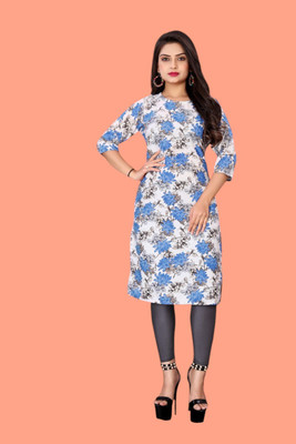 Tulsii Fab Women Printed Anarkali Kurta(Blue)