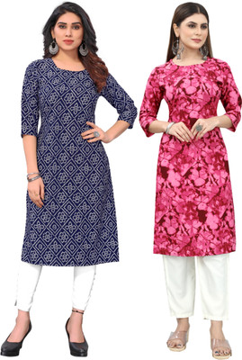 MARIDI FASHION Women Self Design Straight Kurta(Multicolor)