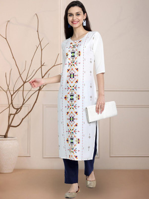 Moda Rapido Women Solid Straight Kurta(Multicolor)