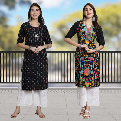 Moda Rapido Women Printed A-line Kurta(Multicolor)