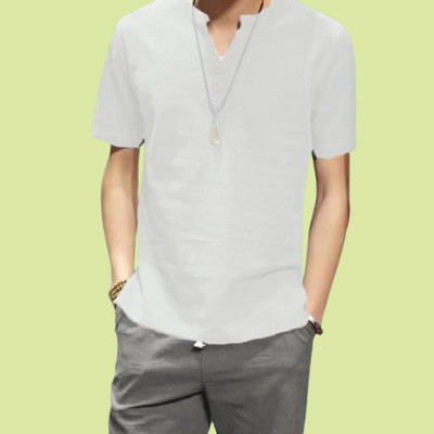 ZAKOD Men Solid Straight Kurta(Beige)