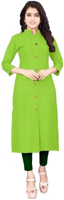 HF HOLYDAY FASHION Women Solid Straight Kurta(Light Green)