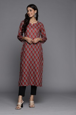 Varanga Women Printed Straight Kurta(Maroon)