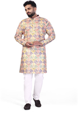 ganric Men Printed A-line Kurta(Multicolor)